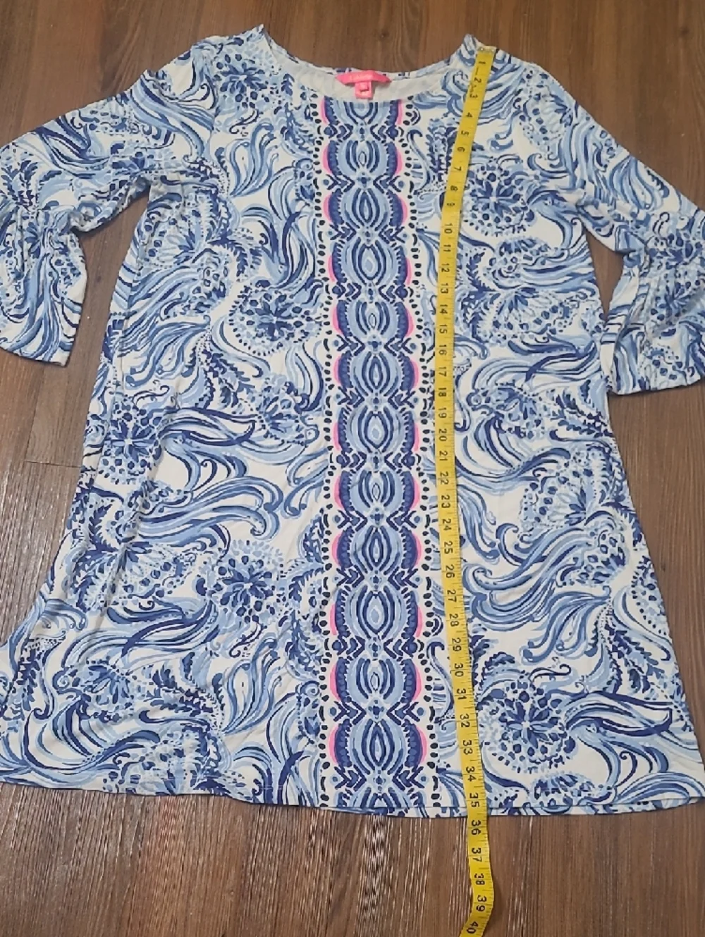Lilly Pulitzer Blue & Pink‎ Printed Tunic - Picture 4 of 13
